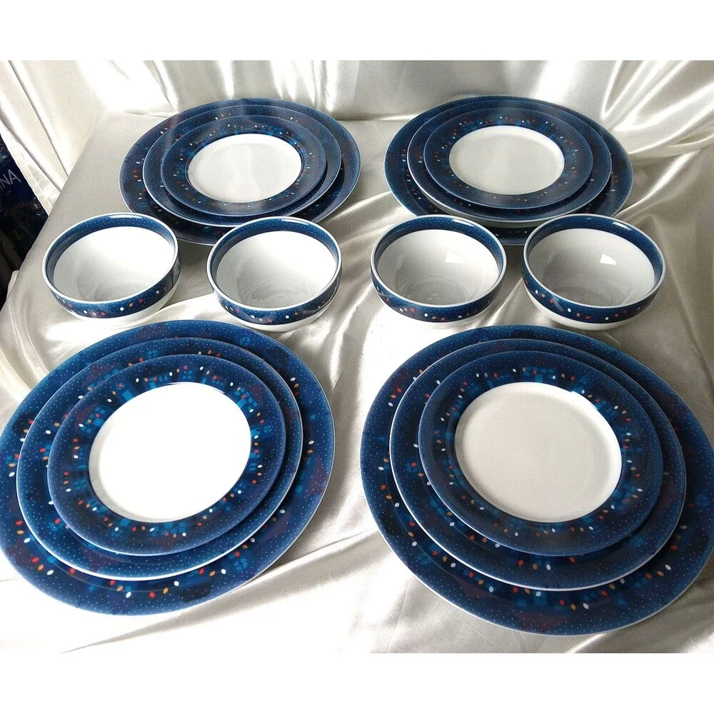 VINTAGE DANSK VILLAGE LIGHTS DINNER SET FOR 4